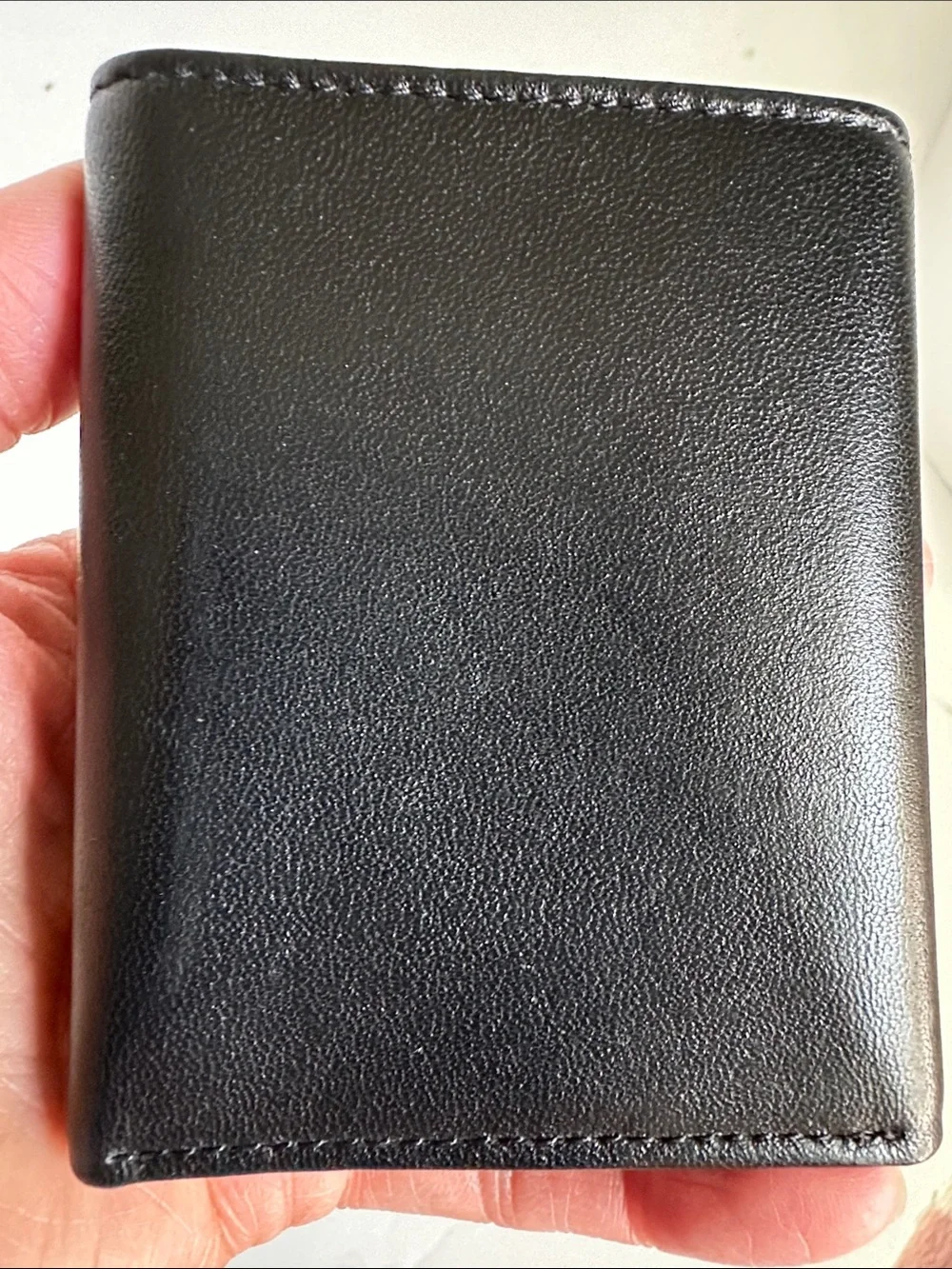 NWOT Perry Ellis Black Leather Tri-Fold Card & ID Holder